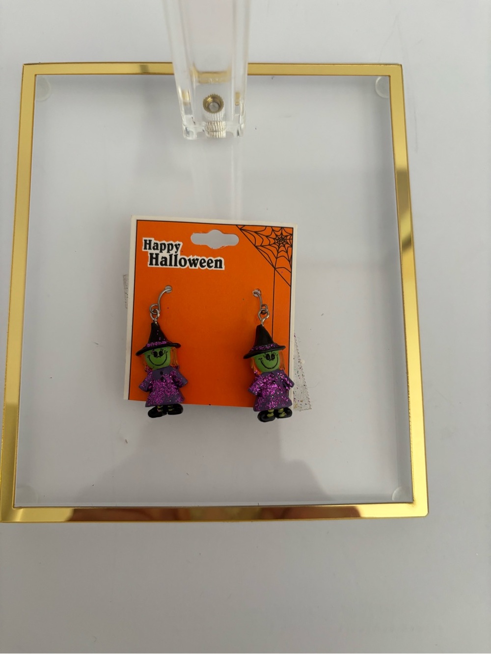 Purple Witch Dangle Earrings